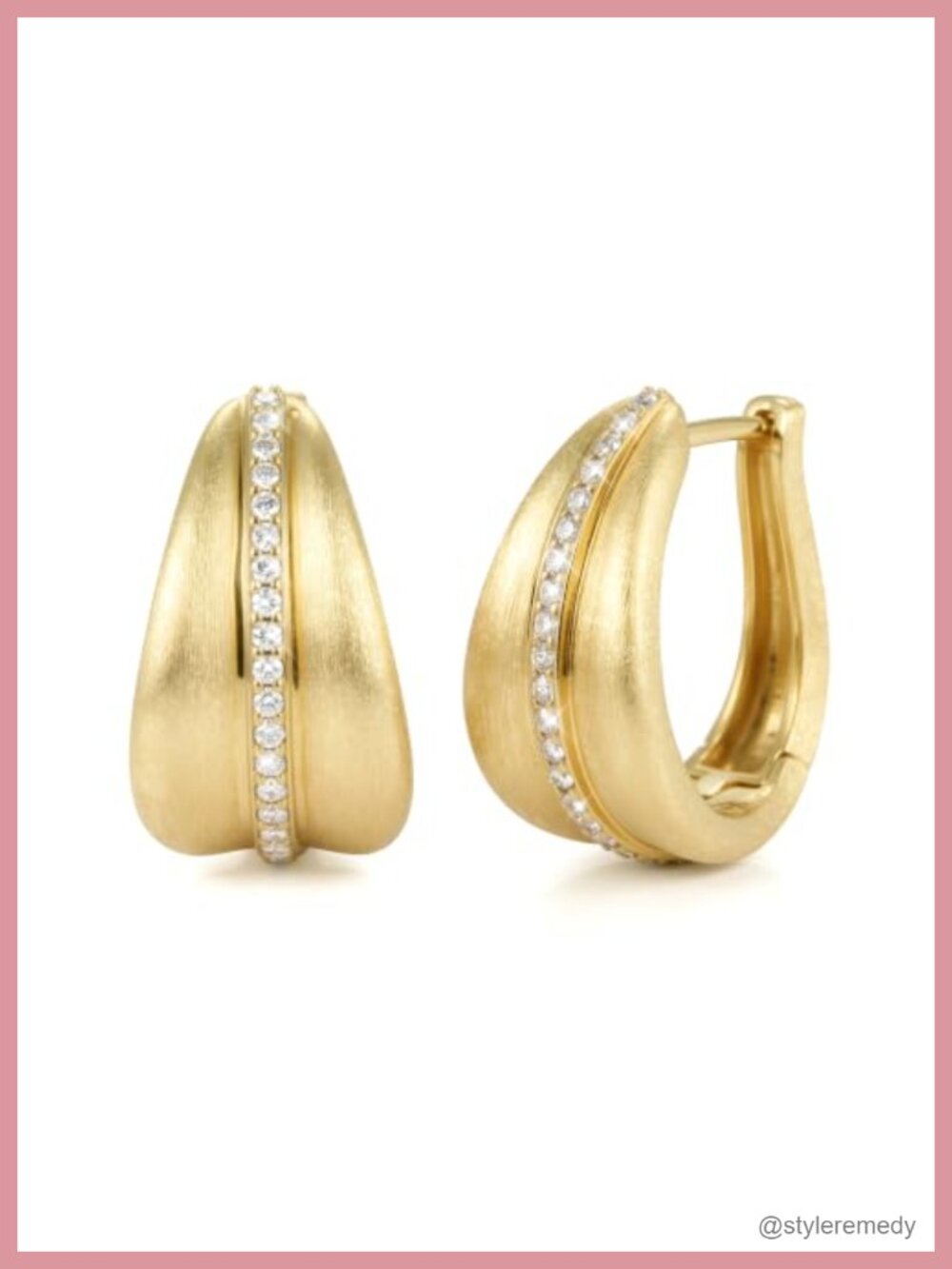 14k Gold Plated Hoop Earrings Brushed Matte Huggie 20mm